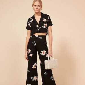 REFORMATION Cooper Two Piece - Pant and Cropped Shirt Floral Size 2